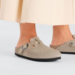 Birkenstock Boston Braided Suède Taupe