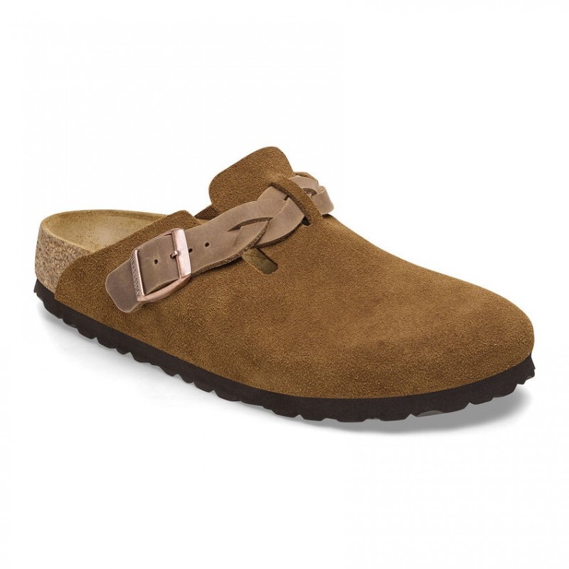 Birkenstock Boston Braided Suède Mink