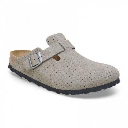 Birkenstock Boston Suède estampé Emboss Dots Stone Coin