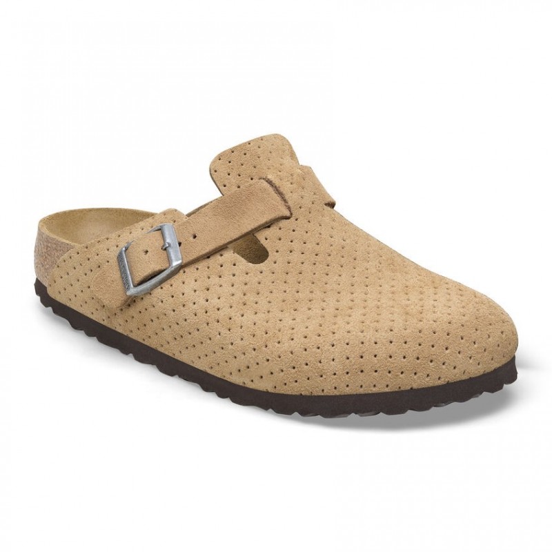 Birkenstock Boston Suède estampé Emboss Dots New Beige