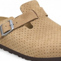 Birkenstock Boston Suède estampé Emboss Dots New Beige