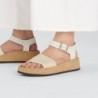 Birkenstock Glenda French Piping Cuir naturel/Synthétique Natural/White