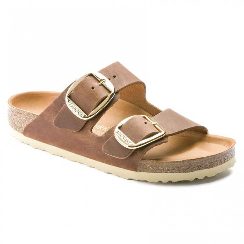 Birkenstock Arizona Big Buckle Cuir huilé Cognac