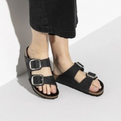 Birkenstock Arizona Big Buckle Cuir huilé Noir