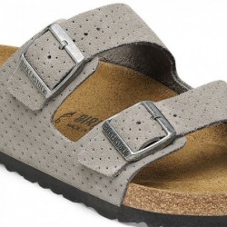 Birkenstock Arizona Suède estampé Emboss Dots Stone Coin