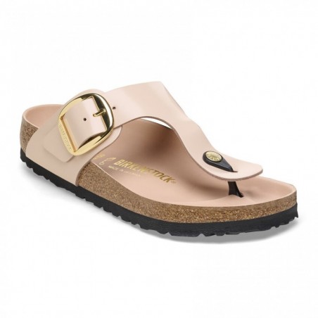 Birkenstock Gizeh Big Buckle Cuir naturel verni New Beige