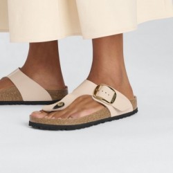 Birkenstock Gizeh Big Buckle Cuir naturel verni New Beige