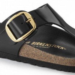 Birkenstock Gizeh Big Buckle Cuir naturel verni Noir