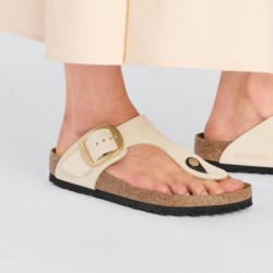 Birkenstock Gizeh Big Buckle Cuir nubuck Ecru