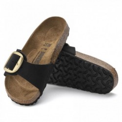 Birkenstock Madrid Big Buckle Cuir nubuck Noir