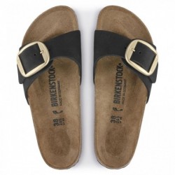 Birkenstock Madrid Big Buckle Cuir nubuck Noir