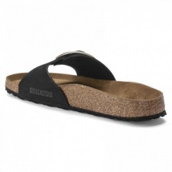 Birkenstock Madrid Big Buckle Cuir nubuck Noir